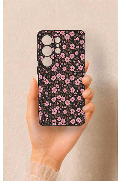 Vip Case Samsung S26 Ultra Uyumlu Mini Pembe Çiçek Desenli Silikon Kılıf