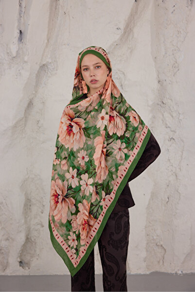 Mira İpek Patterned Bamboo Cashmere Shawl Tok Standing Women's Shawl