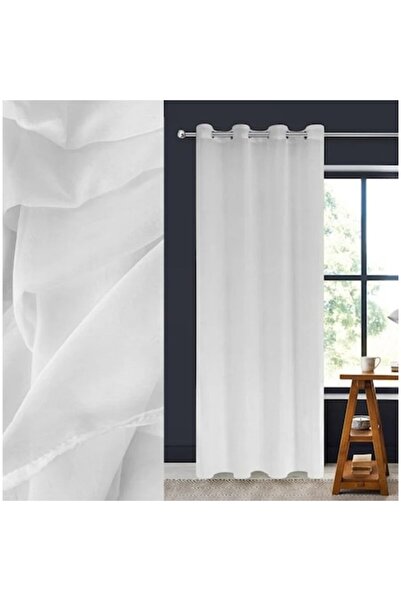 SyaMAG Perdea decorativă cu inele, voal încrețit, alb, Syamag, 140x250 cm