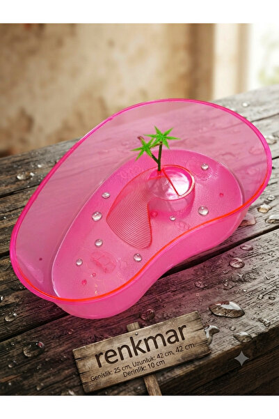 renkmar Pembe Akrilik Büyük Kaplumbağa Havuzu Kaplumbağa Bahçesi 42x25x10 cm ...
