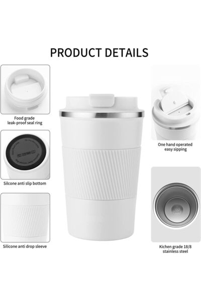 Generic 510mL Stainless Steel Coffee Cup, Vacuum Reusable Leakproof Double Wa...