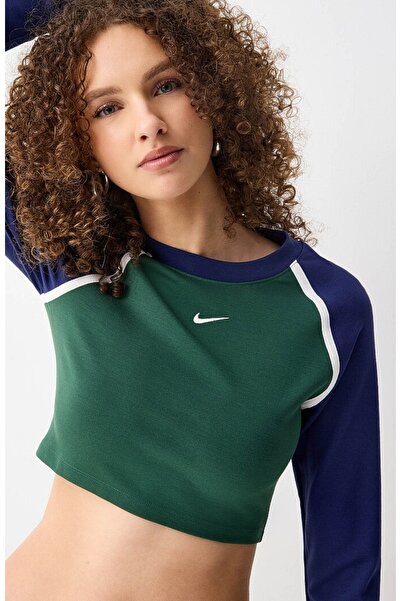 Nike Nsw Street Ls Body Bold Cr Kadın Tişört crop sweatshirt