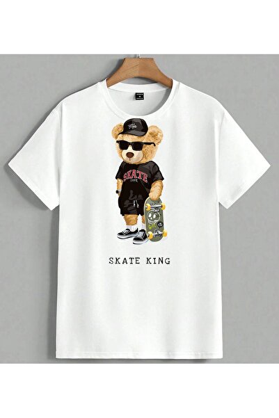 ELFERA تي شيرت Skate King Ayici Sportsman Skateboard مطبوع للجنسين مقاس كبير ...