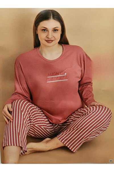 Mirano Plus Size Pajama Sets - Orange - Long
