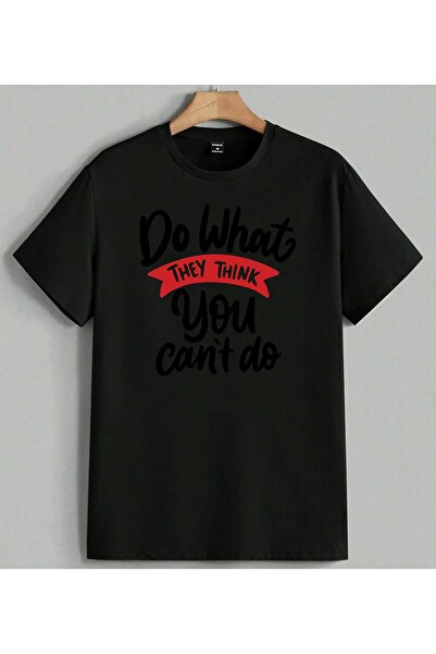 ELFERA Motivational Inspirational Ozgun Printed Unisex Oversize T-Shirt Black