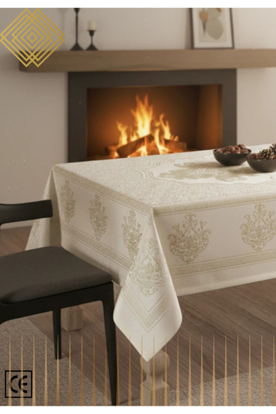 PW pink white home collection Saray Pano Dertsiz Leke Tutmaz Lüks Masa Örtüsü