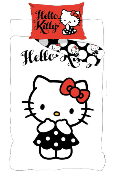 Hello Kitty Black Dress lenjerie de pat pentru copii, grădiniță 100x135 cm, 4...