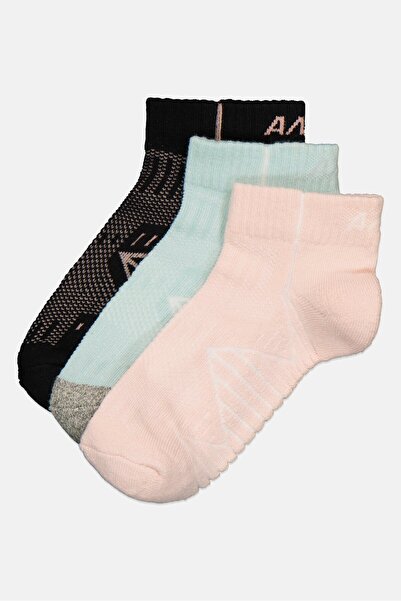 Anta Kids Boy 3 Pairs Brand Logo Ankle Socks, Multicolor