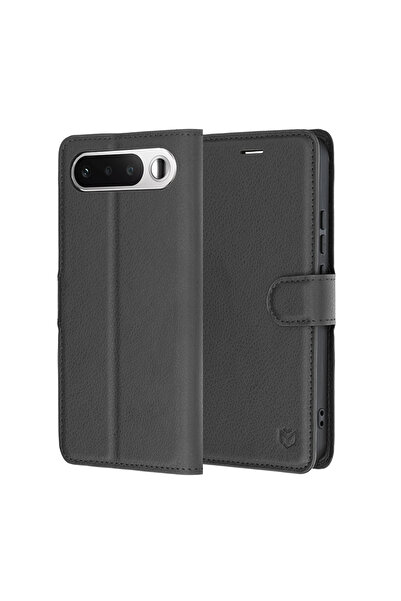 Techsuit Θήκη για Realme 16 5G, Δερμάτινη θήκη-βιβλιάριο, αντικραδασμική, μαύρη