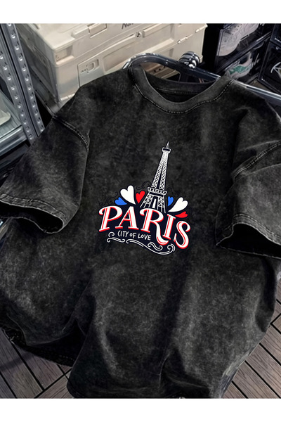 Pink Sky Unisex Oversize Vintage Washed Street Style Μόδα του δρόμου Βαμβακερ...