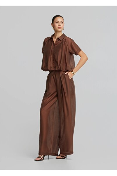 BSB YÜKSEK BELLİ PİLELİ TENCEL PANTOLON