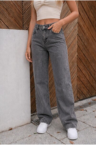 BİKELİFE High Waist Wide Leg Loose Stretchy Palazzo Jeans