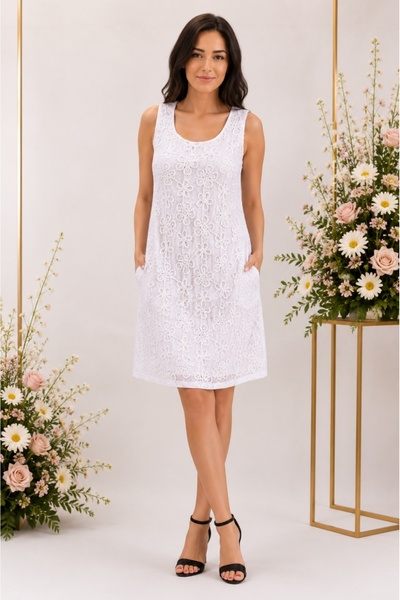 OEM Rochie trendy cu croi lejer, design floral, realist, pe fond alb