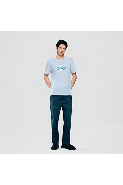 Giordano Men's Cotton Crew Neck Slim Print T-Shirt