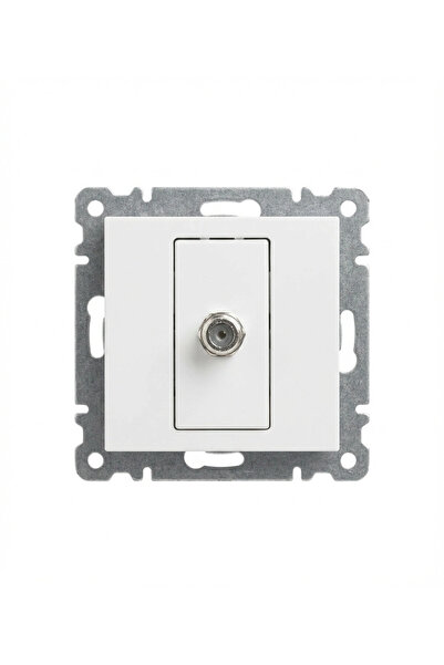 Generic Brand 1 Piece Makel Karea White Tv Socket with F Connector Frameless