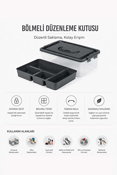 omilife Çok Amaçlı Düzenleyici Kutusu Dolap Çekmece Mutfak Banyo Organizer Kutusu