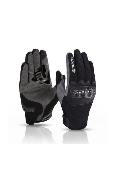 nukro wear Nukro Carbon Nelvo Black Summer Motorcycle Gloves Ce Certified Protected Touchscreen