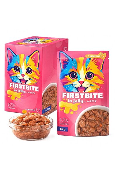 M-PETS FIRSTBITE Salmon in Jelly Wet Cat Food Pouches 12 x 85g – Premium Comp...