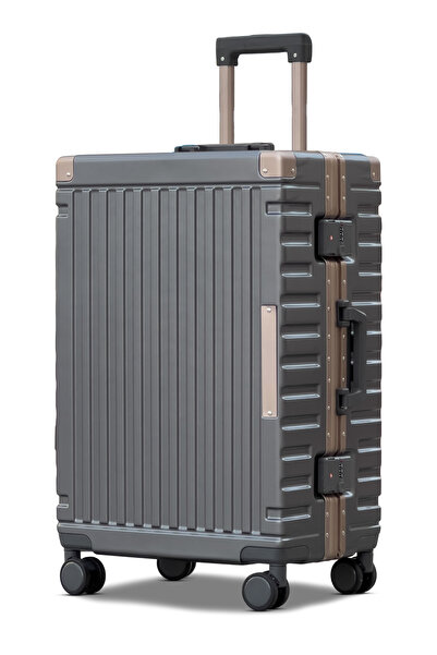 ZAAPPY Aeris Aluminum Framed Medium Checked 24 Inch (20-25kg) Luggage Hard Sh...