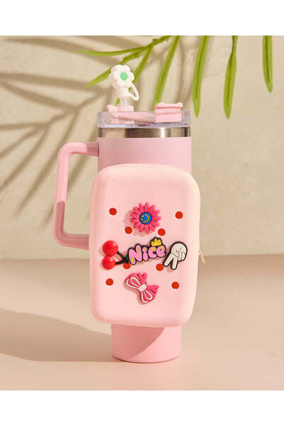 REDTAG Pink Travel Mug With Straw 110ml