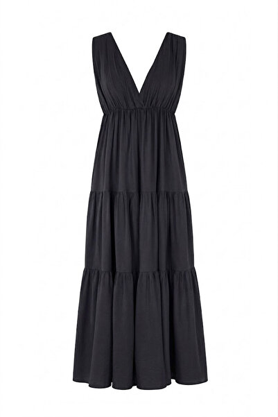 Noa&Noa V-Neck Lined Long Dress Black