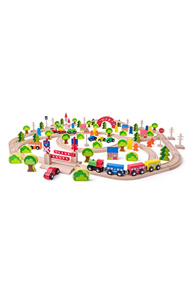 Woodyland Pista de tren din lemn "Maxi",