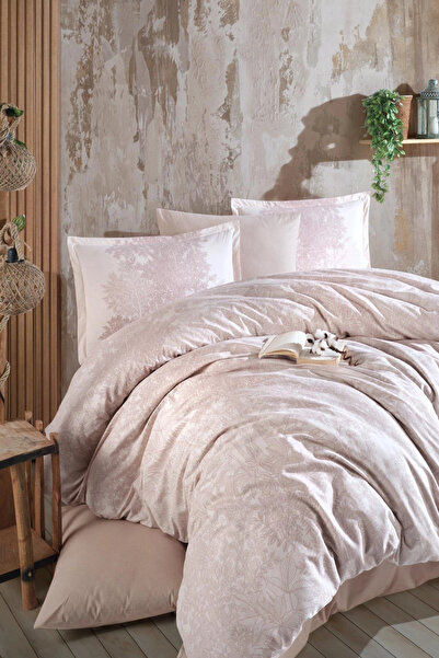 Clasy Ranforce 100% Cotton Duvet Cover Set Double Size Ramina V1 Beige