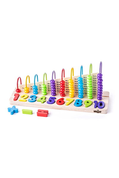 Woody Set de numarare, Woody, Cu bile, Multicolor