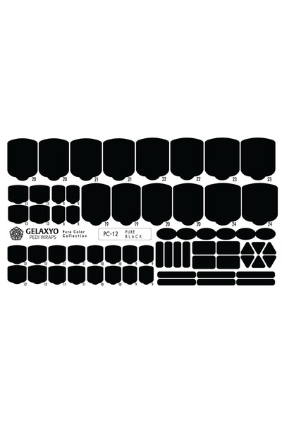 GELAXYO PEDI WRAPS PURE COLOR PC-12 CU 38 DE WRAPURI, 26 DECORAȚIUNI, PILĂ, B...