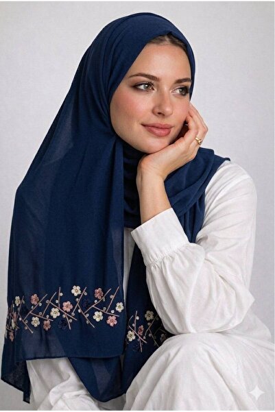 Veil Designer طرحة بوال ورد و اغصان قماش ياباني بتطريز علي طرفين الطرحه الوان...