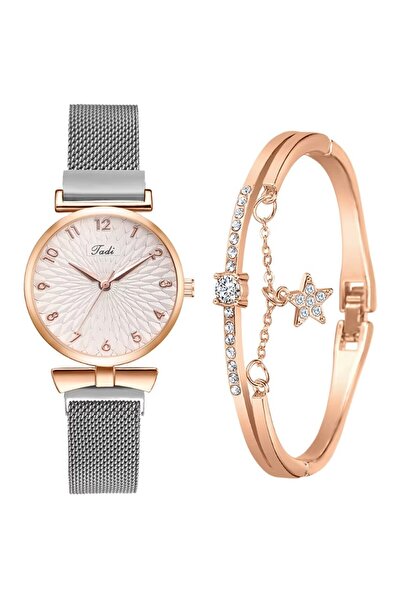 REDz Accessories Σετ ρολόι και βραχιόλι Έναστρη Νύχτα, Αραβικοί αριθμοί, Γυνα...