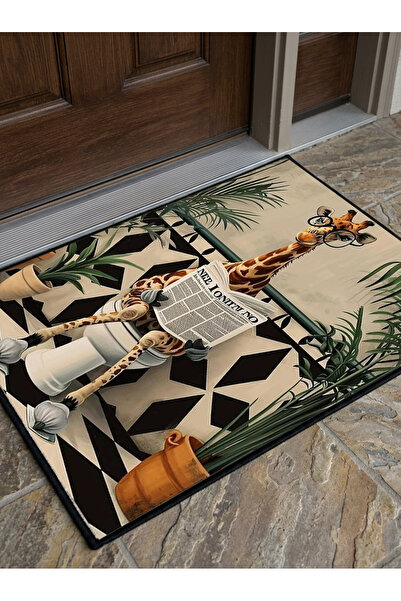 RUGRUMBA Non-Slip Sole Positive Energy Themed Washable Door Front-Bathroom Ma...
