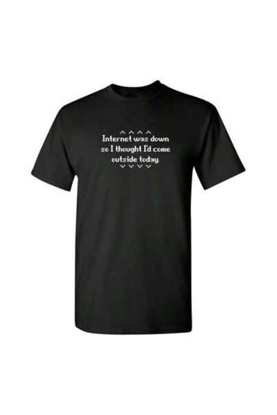 4CR Internet Was Down Geek Nerd College Tech Very Funny T-Shirt, 220g Pure Co...