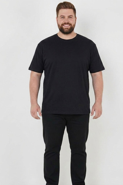 Erkek %100 Pamuk Baskısız Battal Boy Tshirt