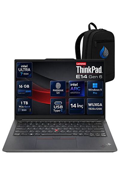 LENOVO ThinkPad E14 Gen 6 Intel Core Ultra 7 155H 16 GB DDR5 1 TB SSD 14'' WU...