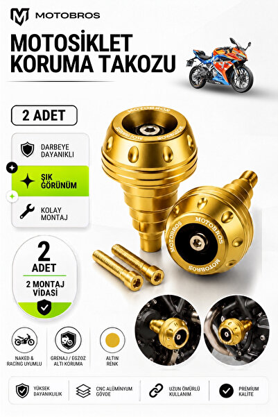 Motobros Motosiklet Koruma Takozu CF MOTO SR250 Uyumlu Motor Takozu Egsoz Kor...