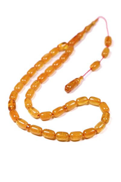 TESBİHKENTİ Beautifully Crafted Signed Crimped Amber Prayer Beads