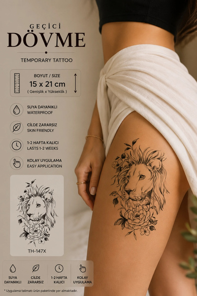 Barly Aslan Geçici Dövme Tattoo