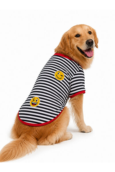 Büyük Irk Emojili Kedi-Köpek T-shirt