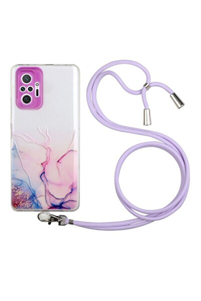 OEM Θήκη σιλικόνης TPU με κορδόνι λαιμού για Xiaomi Redmi Note 10 Pro - Μωβ σ...