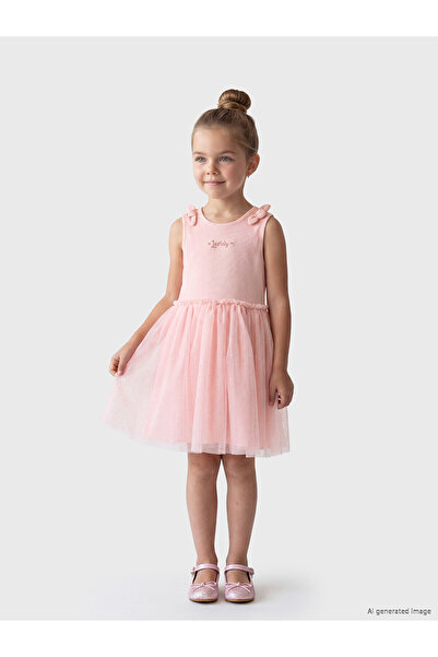 LC Waikiki Trendlucky Girls' Tutu Dress with Bow Detail