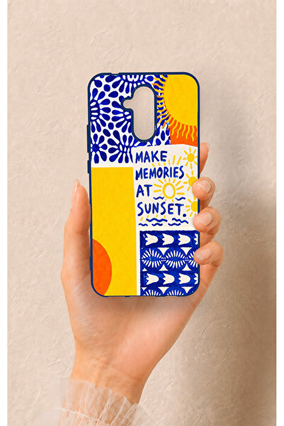 Vip Case Huawei Mate 20 Lite Uyumlu Sunset Desenli Silikon Kılıf