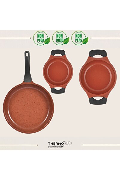 ThermoAD | Tava Sahan Trio Set | Flora Serisi | 3 Parça | RED DİAMOND | 18 - ...