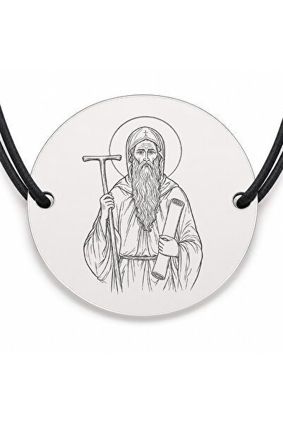 Simoshop Brățară argint 925 cu bănuț Sfântul Antonie cel Mare, șnur negru reg...