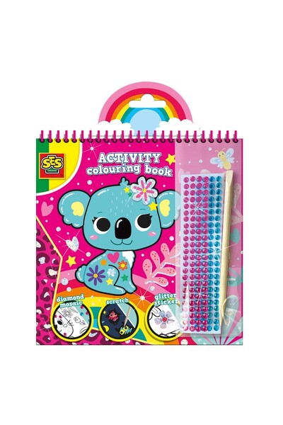 SES Creative Carte cu activitati 3 in 1 pentru copii Diamante, carte de color...