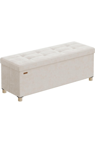 SONGMICS Bancă de depozitare pliabilă, 112 L, 38x110x40 cm, Șezut din catifea...