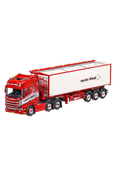 TEKNO Sigilat- Scania NGS R-serie 6x2 2018 Camion cu Remorca Alb cu Rosu- Sca...