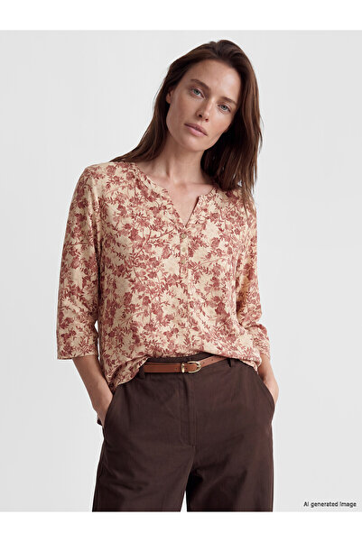 LC Waikiki Original Crochet Collar Floral Blouse