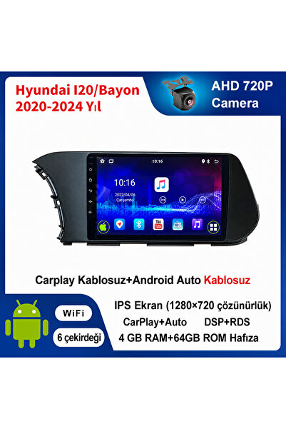 CONION Hyundai I20/Bayon 2020-2024 Yıl uyumlu 4GB Ram 64GB Rom Hafıza Android...