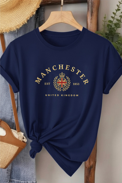 l'eivor Tricou de damă din bumbac imprimat Manchester
